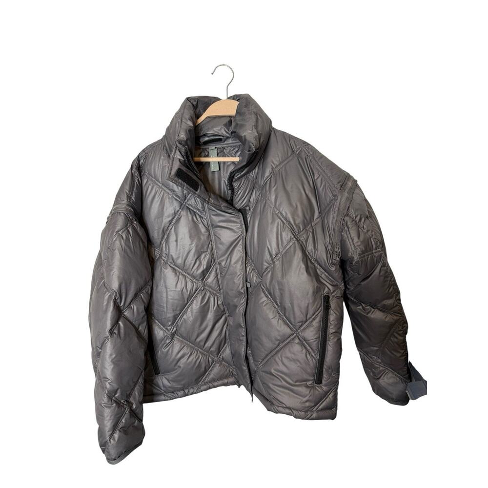 Adidas Stella McCartney Convertible Quilted silver Hooded Jacket/Vest Women’s M